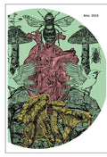 "Fiesta Fungi" — serigrafía original de César Kevin Pérez Pacheco — Simbiosis