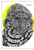 "María Sabina" — serigrafía original de César Kevin Pérez Pacheco — Simbiosis