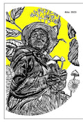 "Abuela fuego" — serigrafía original de César Kevin Pérez Pacheco — Simbiosis